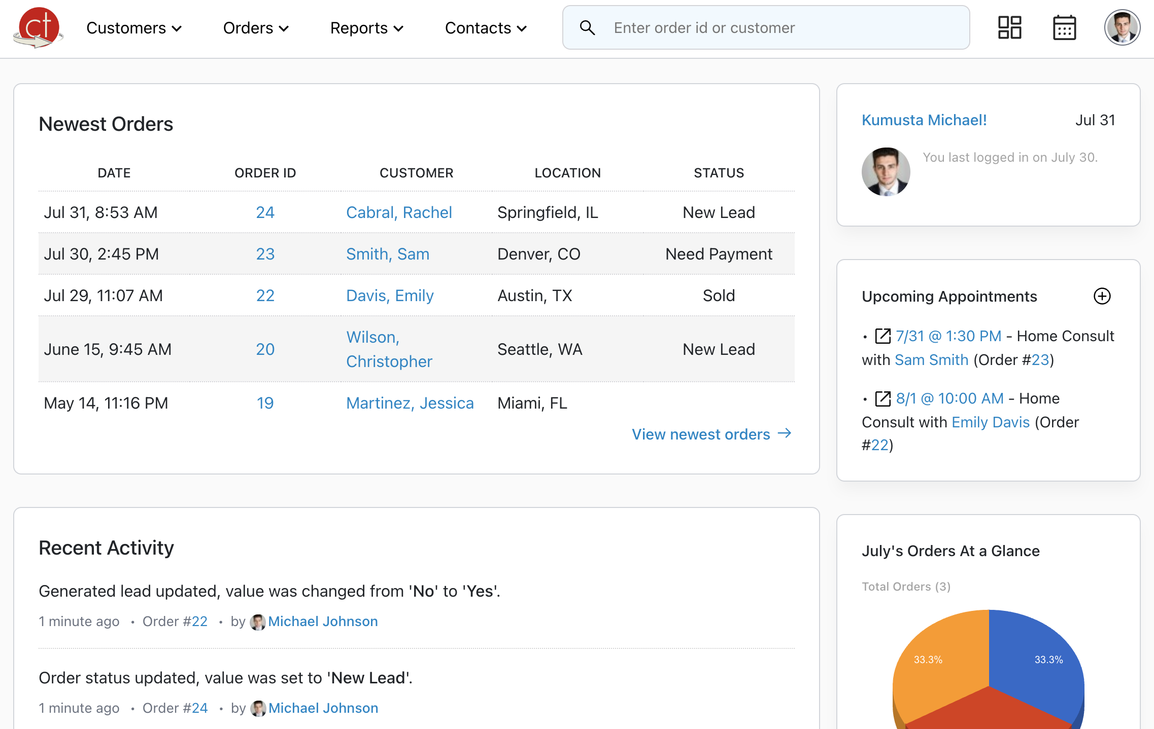 Dashboard page screenshot